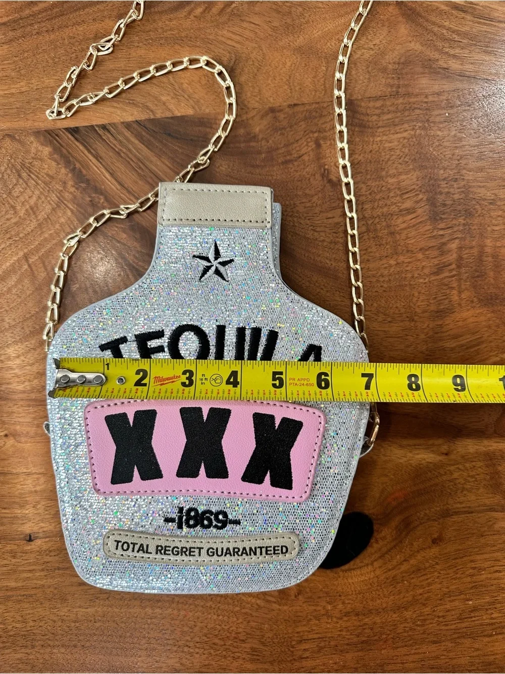 Glitter Tequila Bottle Crossbody Bag - Picture 4 of 7